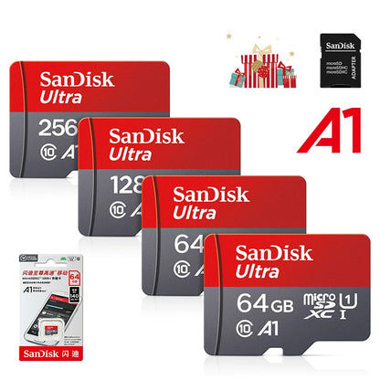 Sandisk Ultra A1 Micro SD Card 128GB Class 10 Flash TF Card 128GB Memory Card 128gb memoria disk for samrtphone + SD Adapter