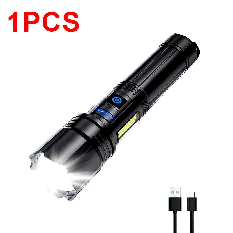 Super XHP160 Powerful Led Flashlight High Power waterproof Torch Light Rechargeable Tactical Flashlight 18650 Usb Camping Lamp