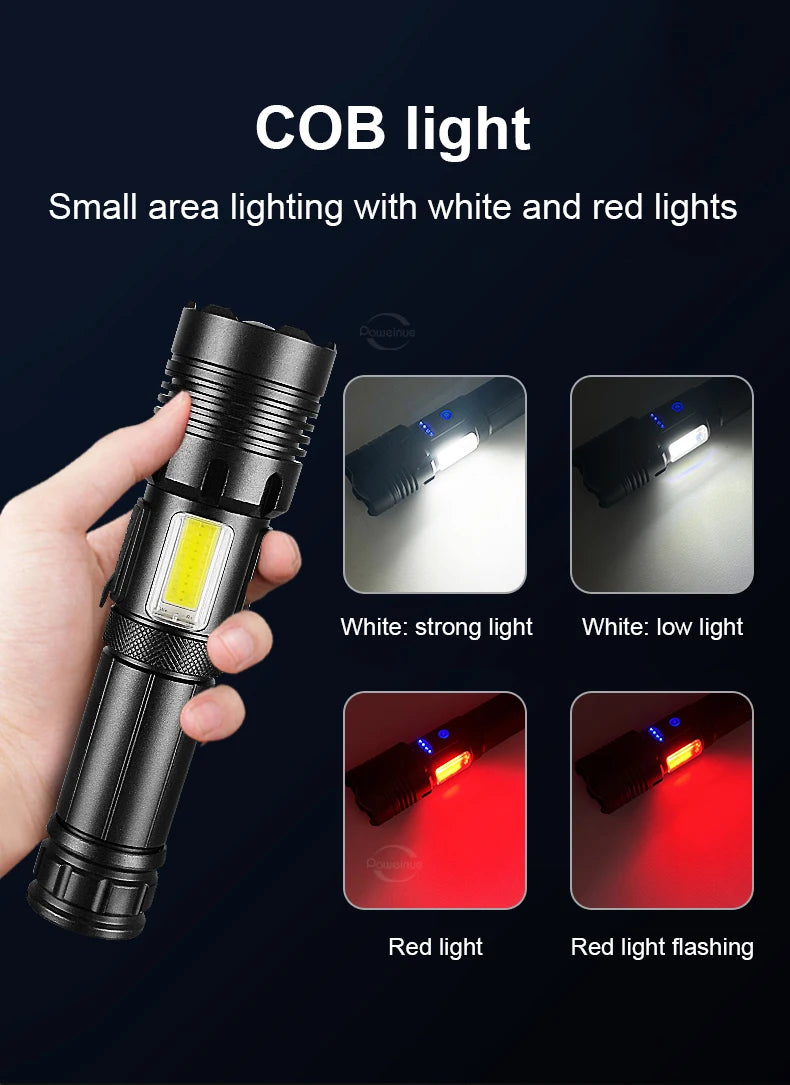 Super XHP160 Powerful Led Flashlight High Power waterproof Torch Light Rechargeable Tactical Flashlight 18650 Usb Camping Lamp