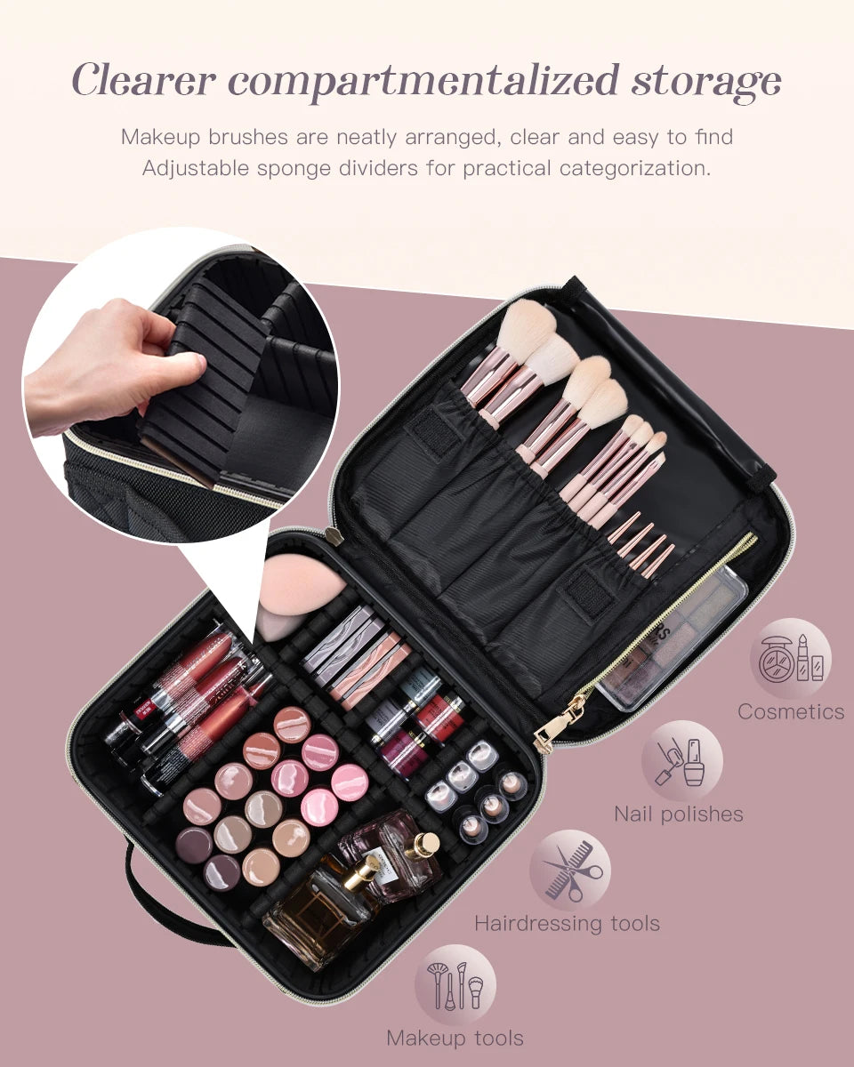 Makeup Bag Professional Cosmetic Brush Case Portable Travel Make Up Bags Waterproof  Manicure Storage Organizer With Delivers