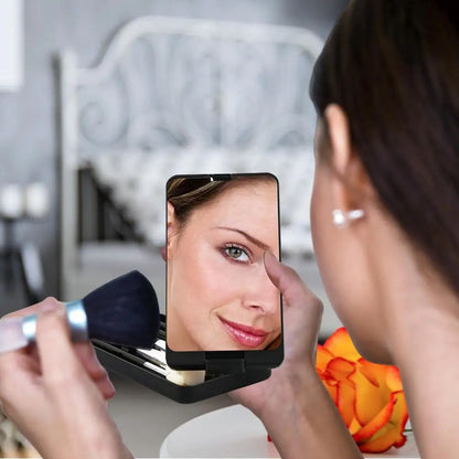 Makeup Mirror With Light With LED Travel Make Up Accessories Light Up Mirror Foldable Compact Mirror For Teeth Brushing Make Up