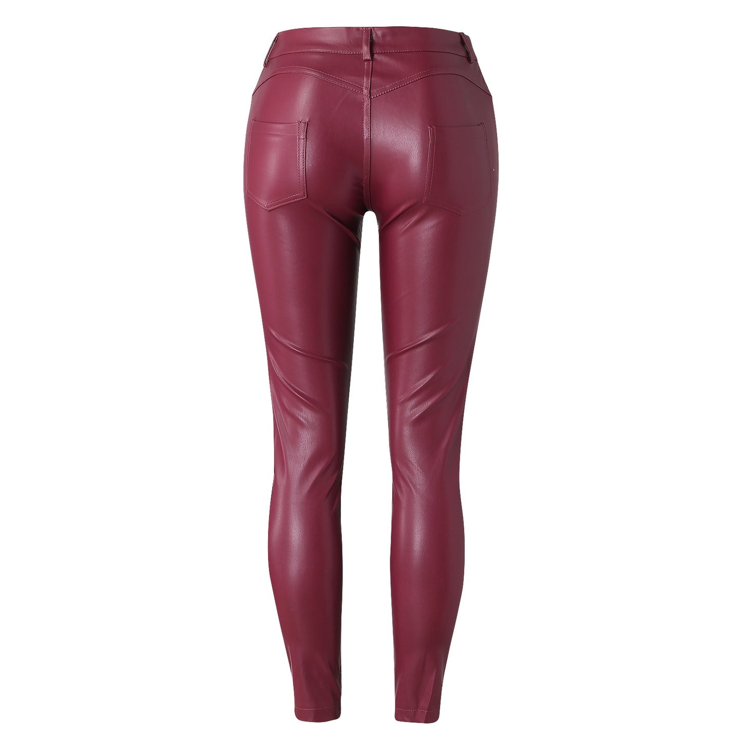 PU Leather Skinny Pants for Women Slim Fit Leggings Pants Solid Casual Sexy Stretch Bodycon Trousers High Waist Pencil Pants