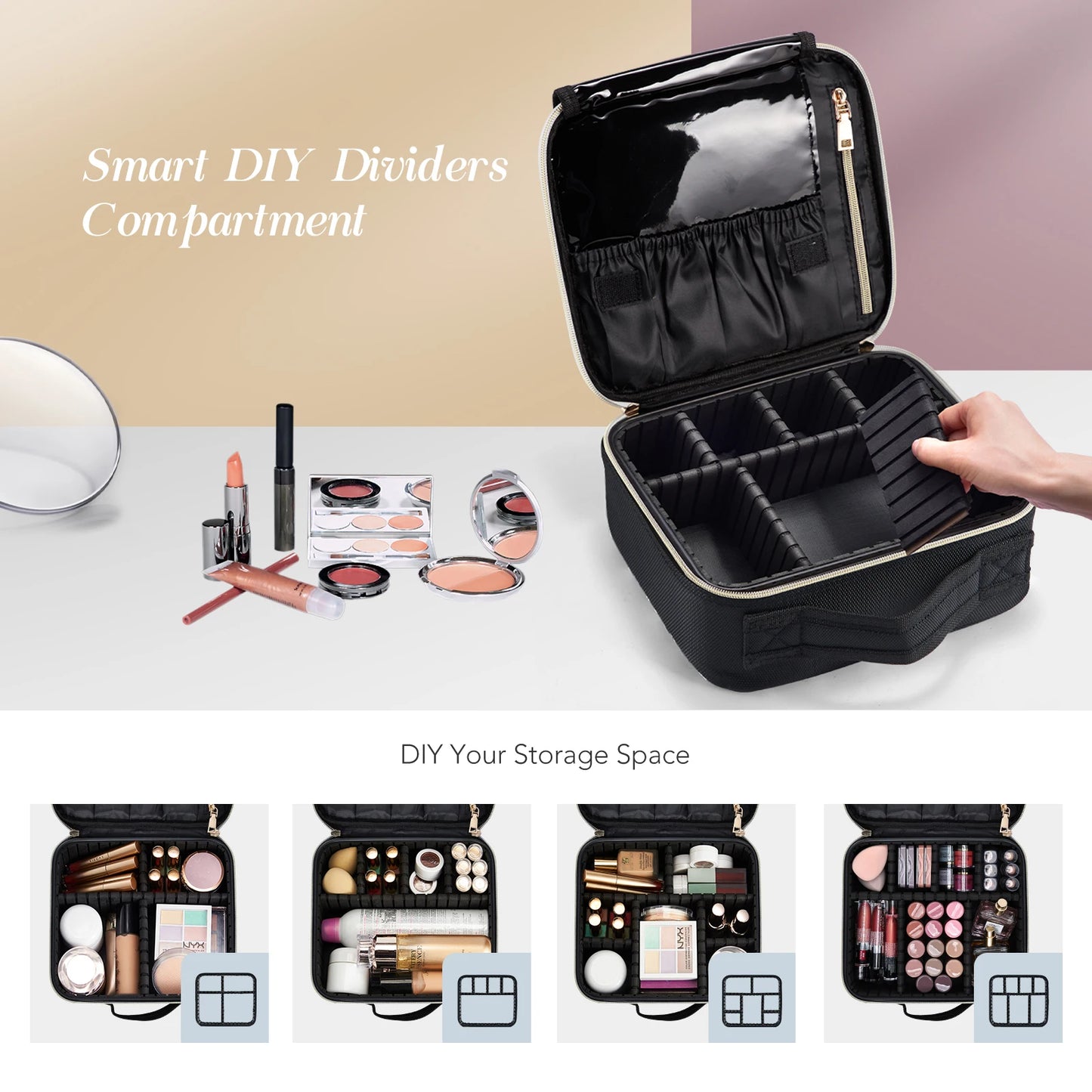 Makeup Bag Professional Cosmetic Brush Case Portable Travel Make Up Bags Waterproof  Manicure Storage Organizer With Delivers