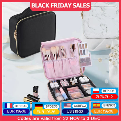 Makeup Bag Professional Cosmetic Brush Case Portable Travel Make Up Bags Waterproof  Manicure Storage Organizer With Delivers