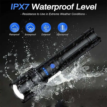 Super XHP160 Powerful Led Flashlight High Power waterproof Torch Light Rechargeable Tactical Flashlight 18650 Usb Camping Lamp